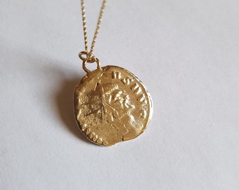 30pc 19mm antique bronze finish metal coin pendants-6966 