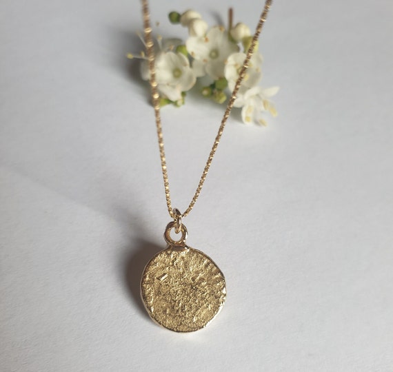 Solid Gold Necklace, Antique Coin Pendant Necklace, 14k Gold Necklace, Gold Coin  Necklace, Roman Coin Necklace, 9k Coin Necklace 