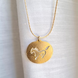 Gold horse necklace, horse pendant necklace, horse charm necklace, dainty 14k gold necklace, delicate 14k necklace, horse pendant necklace