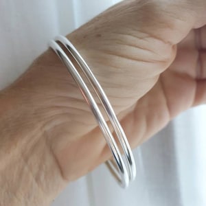 Bangle bracelet, silver bangle bracelet for women, silver bracelet, minimalist bracelet, basic bangle, stacking bracelets, bracelets stack