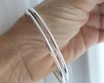 Bangle bracelet, silver bangle bracelet for women, silver bracelet, minimalist bracelet, basic bangle, stacking bracelets, bracelets stack