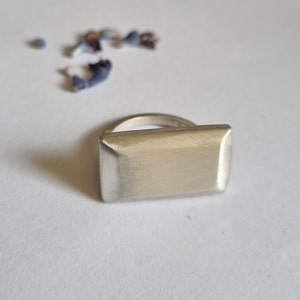 Silver statement ring , big ring, rectangular ring, cocktail ring, geometric ring, designer ring, Silver rectangle ring, modern ring