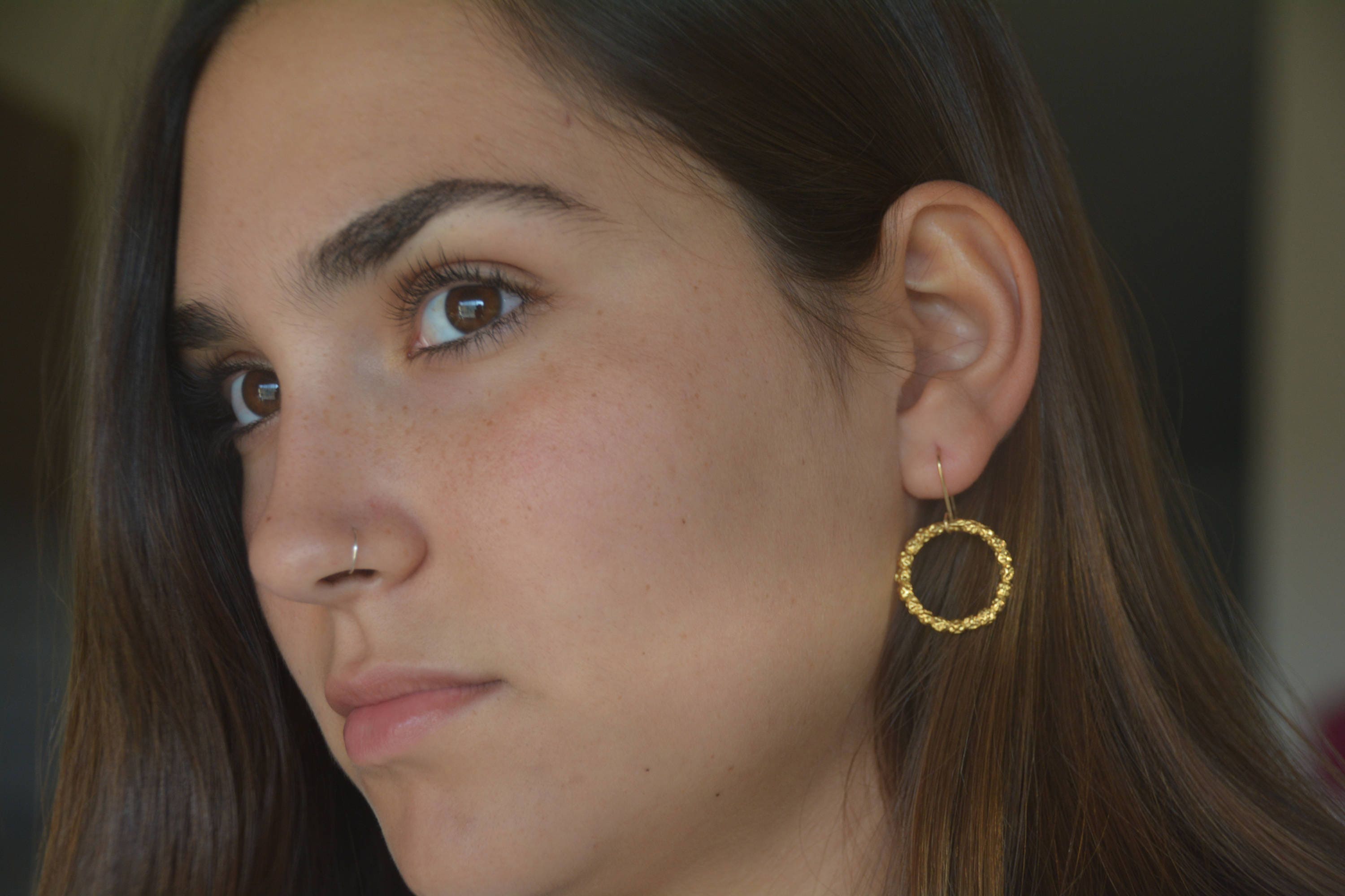 Hoop earrings silver drop earrings beaded hoop earrings | Etsy