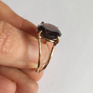 Statement 14k gold ring, Smokey quartz ring, Rutile quartz, Garnet ring, Labradorite ring, Oval ring, Big gemstone ring, 9k solid gold ring image 9