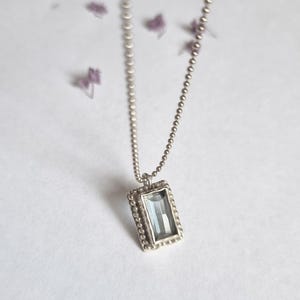 Colar de ouro com topázio azul, colar com pingente de ouro, colar baguete, joias românticas femininas, colar de prata em camadas, colar estilo antigo