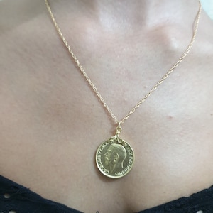 Gold coin necklace, 14k gold necklace, Moroccan coin necklace, gold pendant necklace image 7