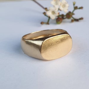 Solid gold ring, Signet ring, Gold signet rings, Signet ring women, Gold pinky ring, Oval ring, 14k gold ring