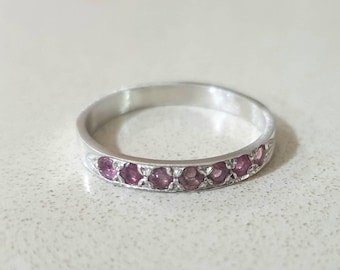Tourmaline ring, October birthstone ring, pink Tourmaline ring, stacking rings, natural Tourmalines ring, Silver Tourmaline ring