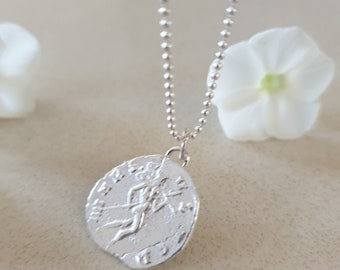 Antique coin necklace, Roman coin necklace, Silver necklace, medallion necklace, Silver coin necklace, Coin pendant necklace