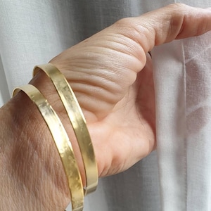 Gold bangle bracelet, lightly hammered bracelet, minimalist bracelet, basic bangle, gold stacking bracelets, simple gold bracelets
