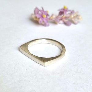 Stacking Rings, Signet ring women, flat top ring, thin signet ring, stackable signet rings, skinny ring, gold signet ring, silver ring