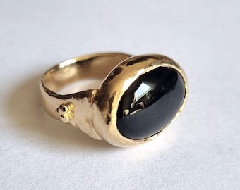 9カラットゴールドオニキスリング - Etsy 日本