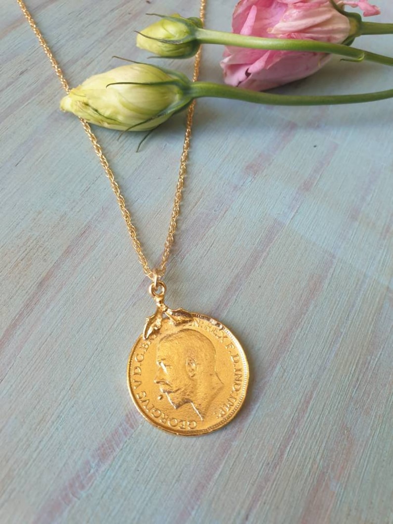 Gold coin necklace, 14k gold necklace, Moroccan coin necklace, gold pendant necklace image 9