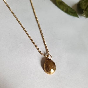 Gold pendant necklace, gold nugget pendant necklace, 14k gold necklace, minimalist simple necklace, everyday necklace, gold necklace image 6