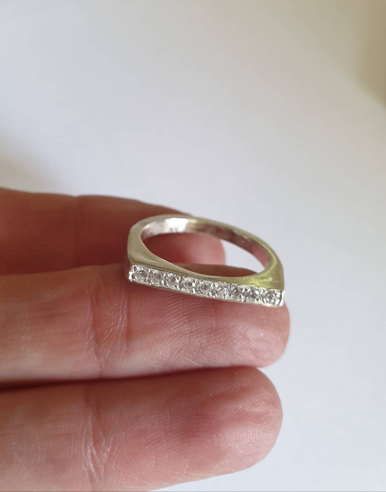 Stacking Rings, Signet Ring Women, Flat Top Ring, Thin Signet Ring ...