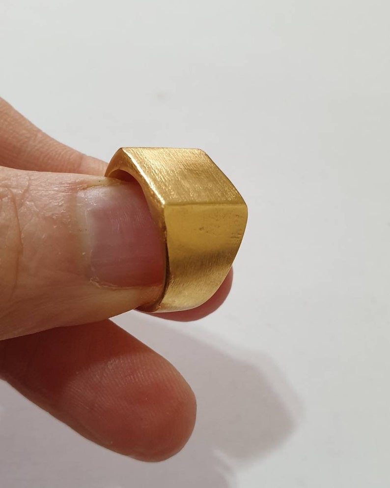 Signet ring women, gold signet rings, signet ring, square signet ring, women seal ring, gold pinky ring, men signet ring image 2