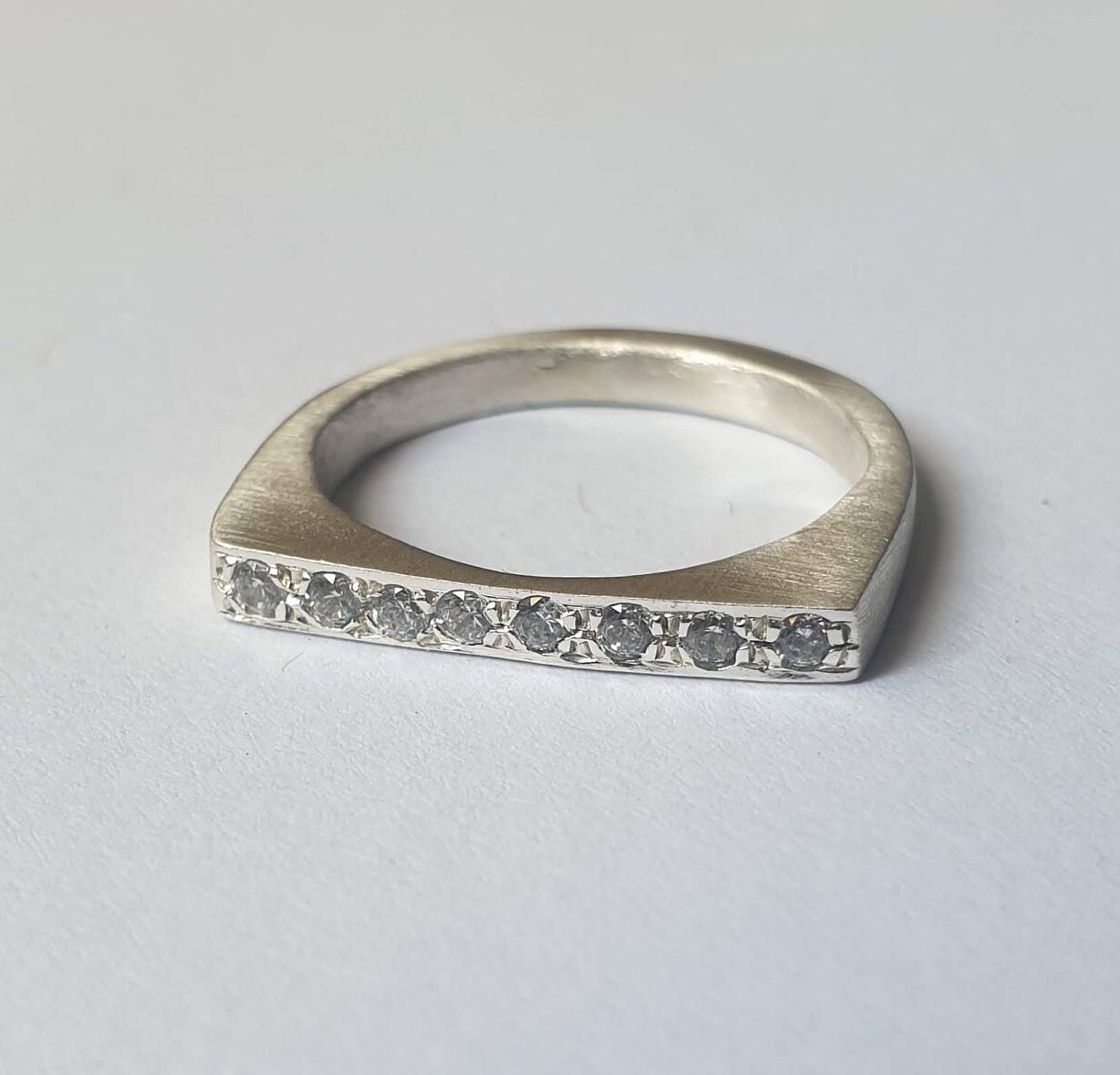 Thin Signet Rings Women, Stacking Rings Set, Cz Ring Set, 14k Gold ...