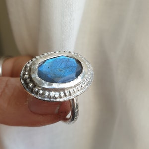 Silver Labradorite ring, Blue Labradorite Silver ring, big ring, Labradorite ring, Statement ring, Cocktail ring, Large Labradorite ring