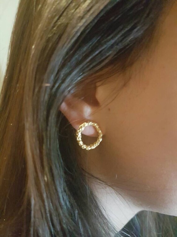 gold hoop stud earrings