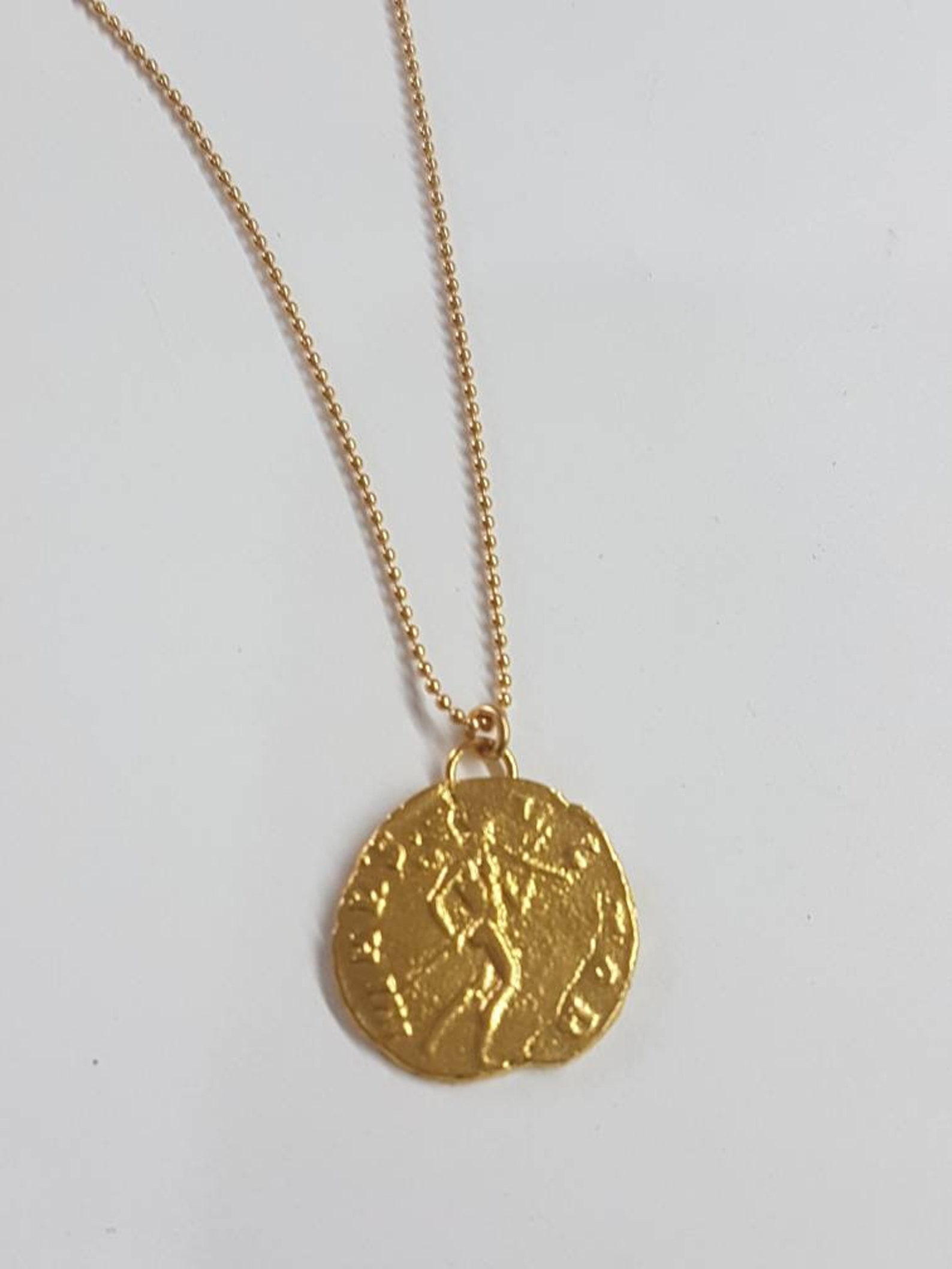 Gold Coin Necklace 14k Gold Necklace Medallion Necklace - Etsy