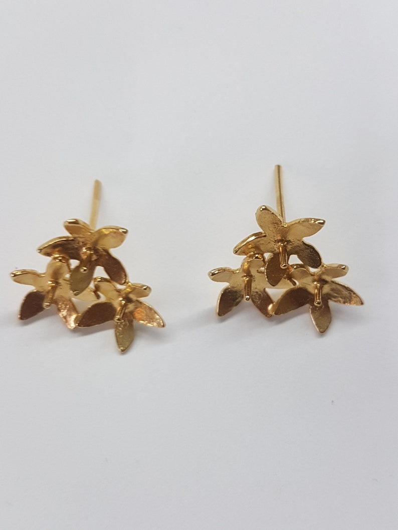 Flowers Stud Earrings Vintage Stud Earrings Gold Stud | Etsy