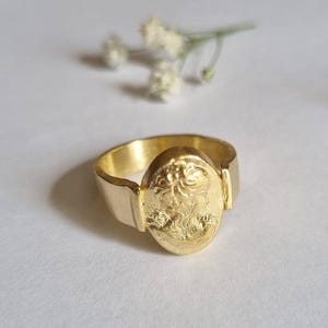 Cameo Ring, Signet ring women, Gold cameo ring, Gold pinky ring, Gold signet rings, 14k gold ring, 9k solid cameo ring, Signet pinky ring