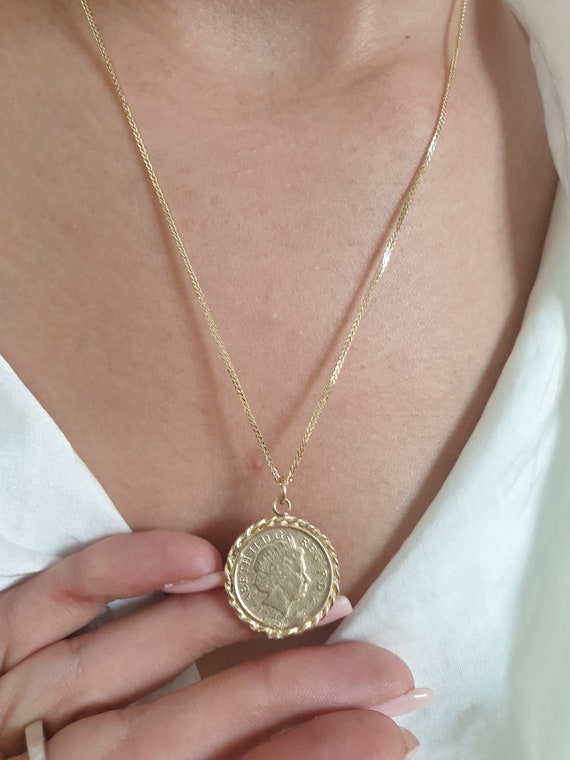 Buy Gold coin necklace, Fine 14K Gold Filled chain, celebrity inspired,  mini tiny coins, little discs, great for layering, mimi ikonn Online at  desertcartINDIA