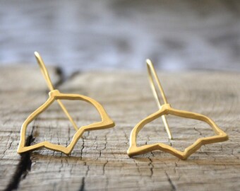 Gold Flower Earrings, Gold drop earrings, Romantic earrings, Big silver earrings, Gold statement earrings, Bridal earrings, Big earrings