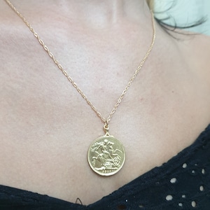 Gold coin necklace, 14k gold necklace, Moroccan coin necklace, gold pendant necklace image 2