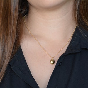 Gold pendant necklace, gold nugget pendant necklace, 14k gold necklace, minimalist simple necklace, everyday necklace, gold necklace image 5