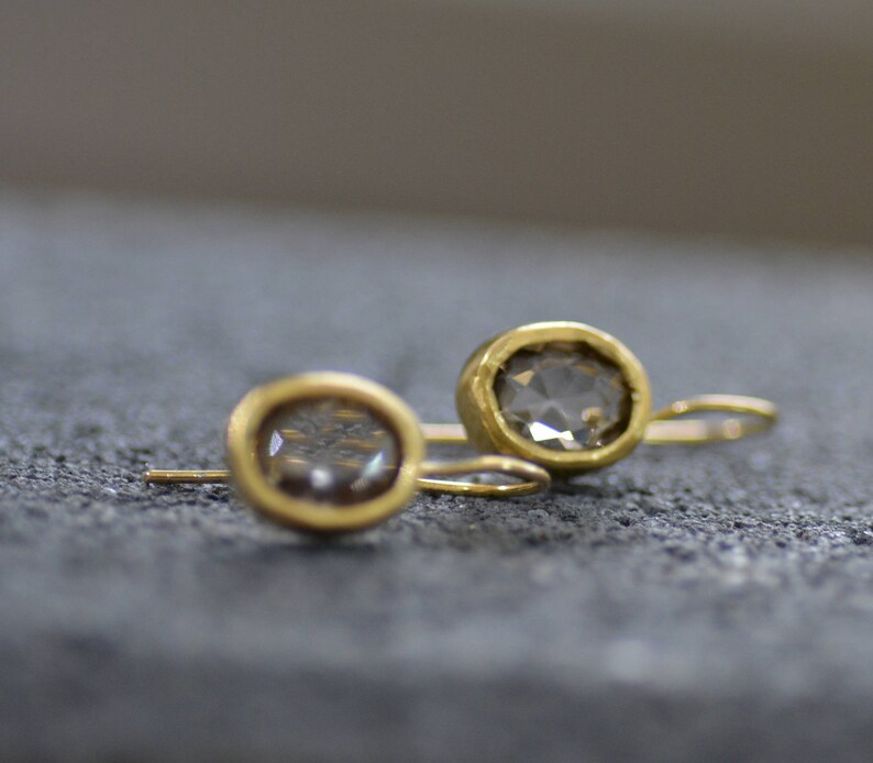 •ARROW• smoky quartz + gold earrings