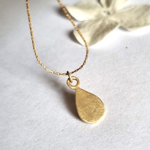 Gold teardrop necklace, Dainty Gold Necklace, Geometric Pendant necklace, Minimalist gold necklace, Layered gold necklace, 14k gold necklace