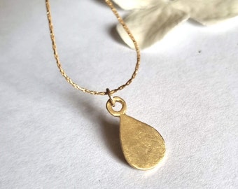 Gold teardrop necklace, Dainty Gold Necklace, Geometric silver necklace, Pendant necklace, Minimalist gold necklace, Layered silver necklace