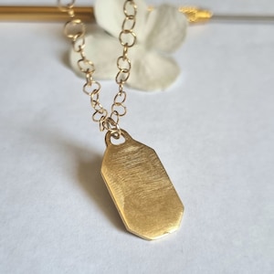 Minimalist gold necklace, Long pendant necklace, Tag necklace, Layered silver necklace, Romantic jewelry for women, Dainty gold necklace