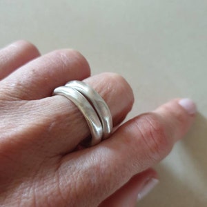 Wedding band women, simple ring band, silver wedding ring, asymmetric ring, men&#39;s ring, wedding band men, Stacking rings, chunky ring unisex