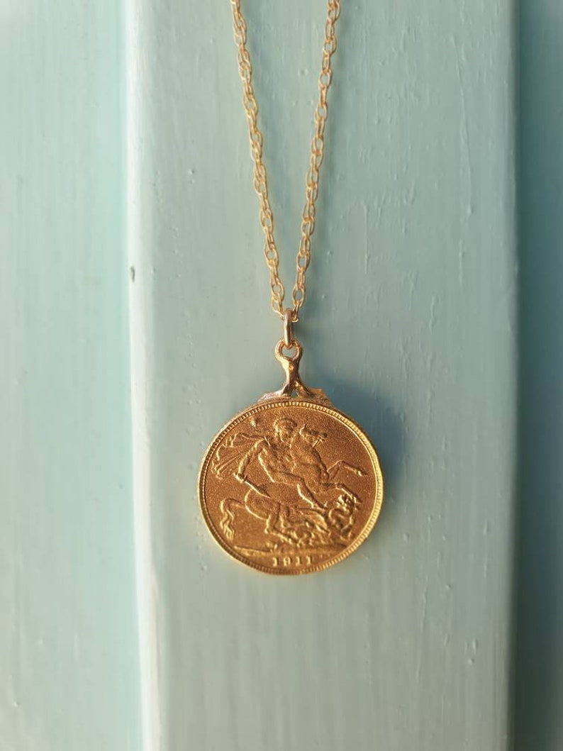 Gold coin necklace, 14k gold necklace, Moroccan coin necklace, gold pendant necklace image 8