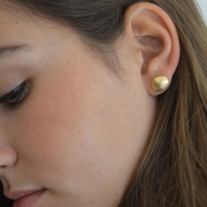 Seashell earrings, gold seashell earrings, sea shell earrings, clam earrings, summer earrings, beach earrings, gold stud earrings