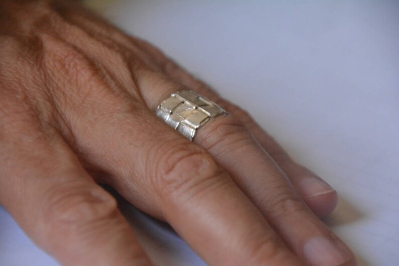 sterling silver ring men wide band ring Wedding band man silver wedding ring rustic silver band man wedding rings