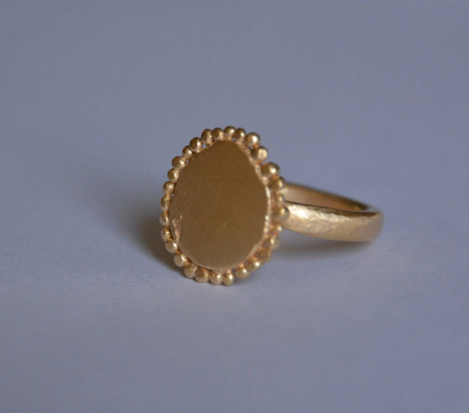 Gold disc ring gold round ring gold statement ring gold Etsy