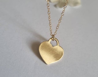 14k gold necklace, heart necklace, gold pendant necklace, gold heart necklace, gold-filled necklace, Valentine's day gift, mom's necklace
