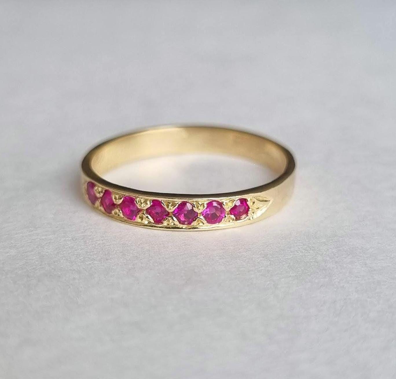 Gold Ruby Ring, 14k Gold Ring, July Birthstone Ring, Solid Gold Ring ...