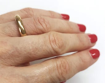 Wedding band women, simple ring band, plain ring, wedding band for men, wedding ring, asymmetric ring, minimalist ring, 14k gold men's ring