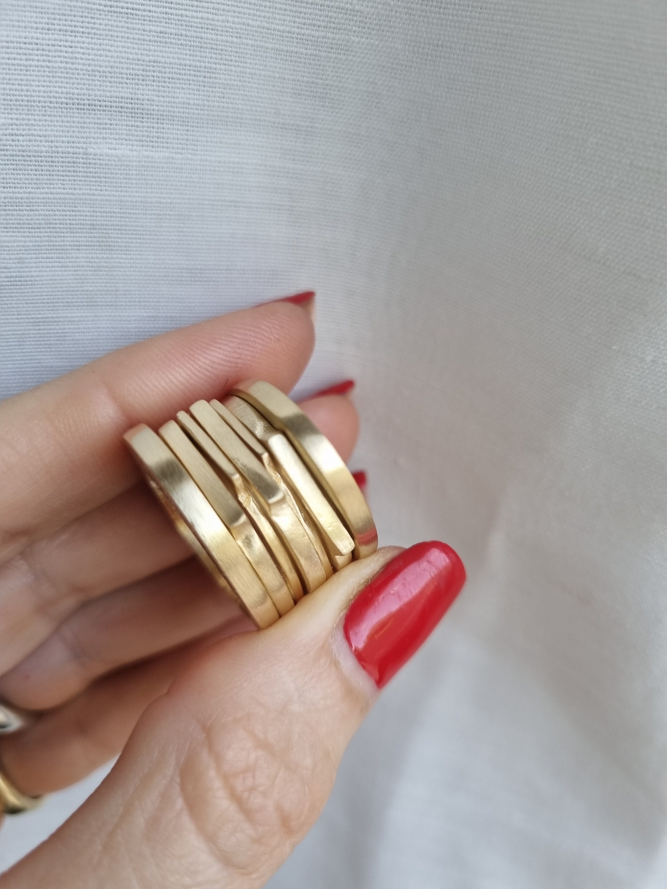 Stacking Thin Signet Rings, Gold Signet Rings Women, Stacking Skinny ...