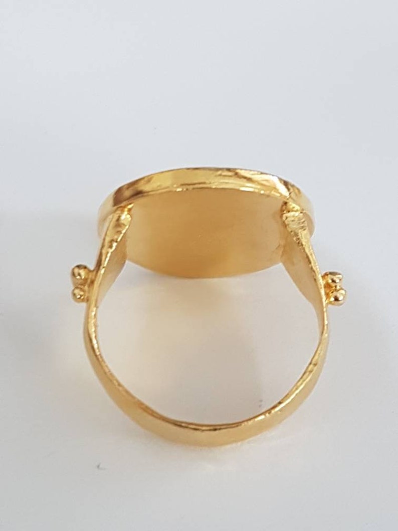 ring women gold coin ring pinky ring coin Etsy