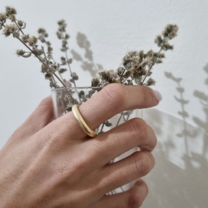 Unique Gold Wedding Band, Dome Wedding Ring, Unique Gold Jewelry, Minimalist Wedding Band, Boho Wedding Band, Rustic Wedding Band, 14k gold