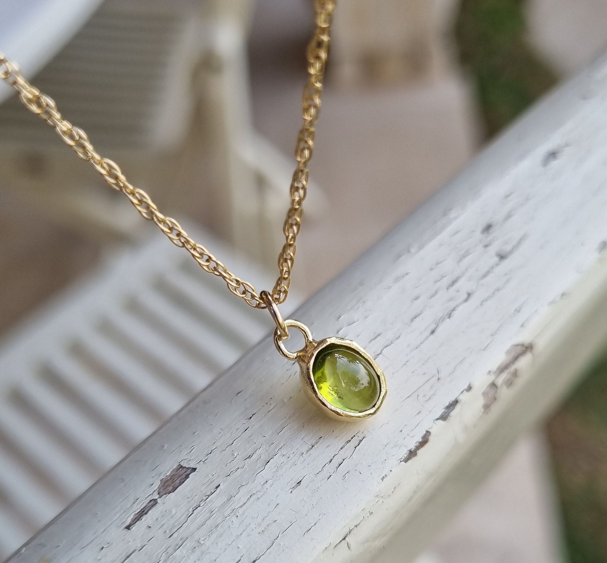 Gold Peridot Necklace Gold Pendant Necklace August Birthstone Necklace 14k Gold Necklace Layering Necklace Green Gemstone Necklace Etsy