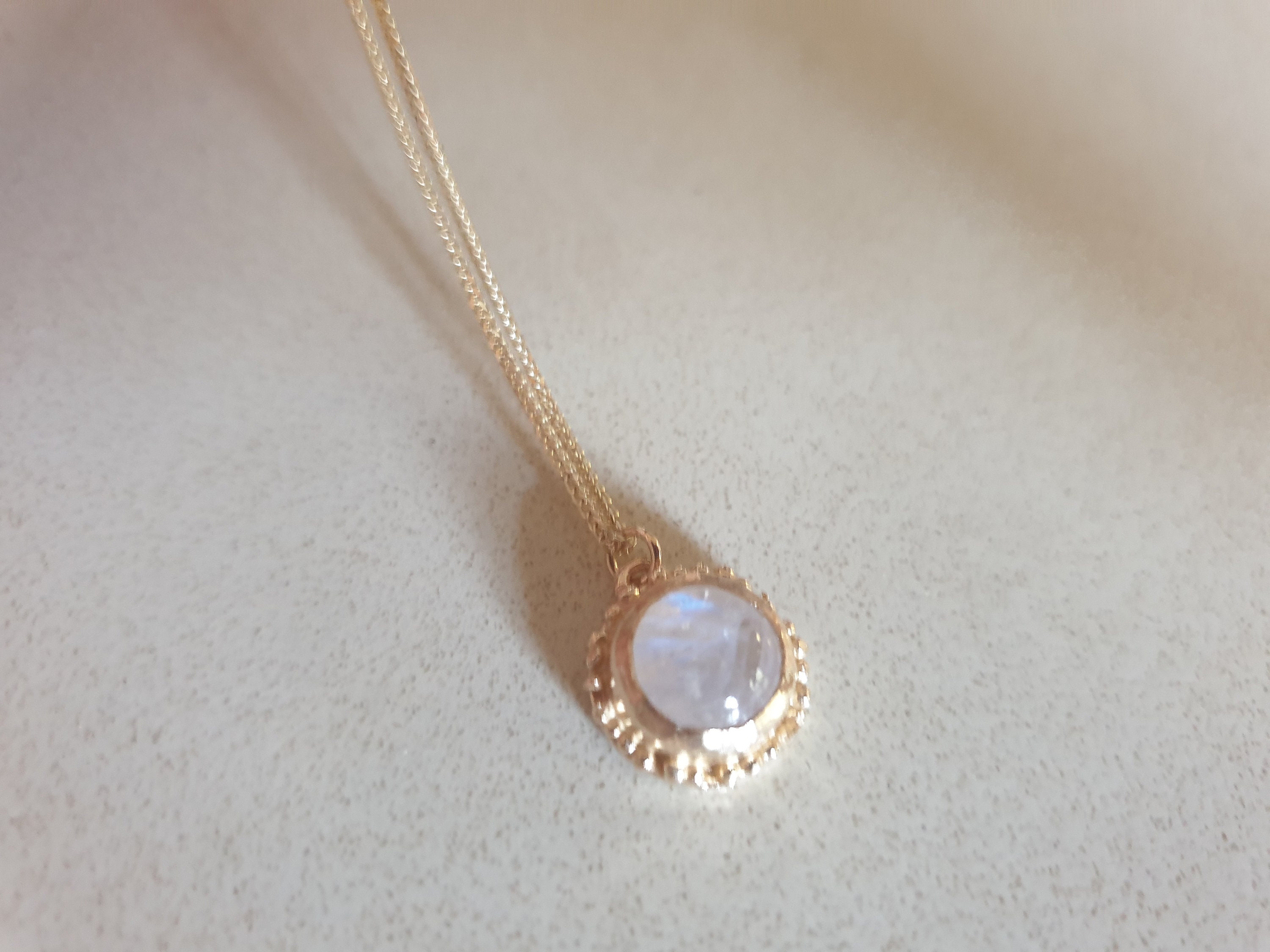 •METAMORPH• rainbow moonstone + gold necklace (18