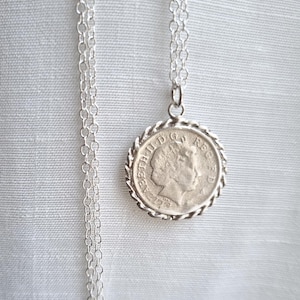 Coin pendant necklace, coin necklace, silver coin pendant, antique necklace, delicate silver necklace, pendant necklace