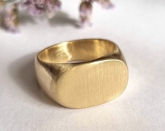 Unisex Siegelring, Gold Siegelring, Frauen Siegelring, Mann Siegelring, Klassischer Pinky Ring, Oval Siegelring, Siegelring Pinky