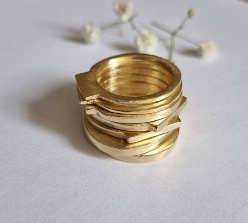 Stacking Rings, Signet Rings, Gold Signet Rings Women, Stacking Skinny ...